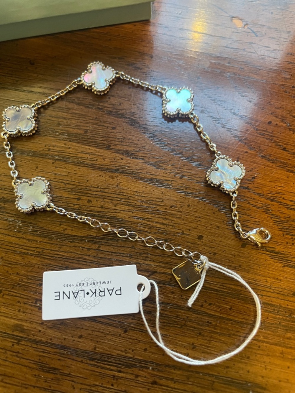 New in Box Park Lane “Skylight” Clover Bracelet w/ Iridescent Mother-of-Pearl